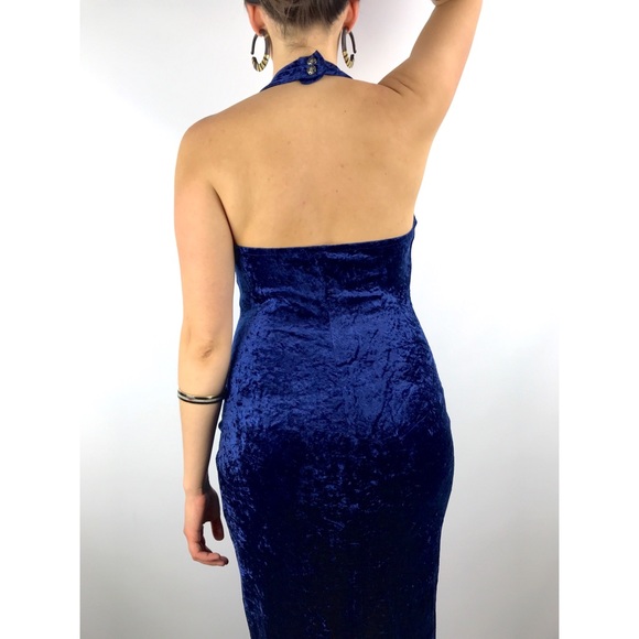 ❌SOLD❌ 1980s blue velvet dress ALL THAT JAZZ - Picture 6 of 8